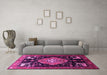 Machine Washable Animal Pink Traditional Rug in a Living Room, wshtr1110pnk