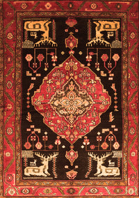 Animal Orange Traditional Rug, tr1110org