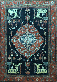 Animal Light Blue Traditional Rug, tr1110lblu