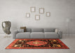 Machine Washable Animal Orange Traditional Area Rugs in a Living Room, wshtr1110org