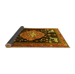 Sideview of Animal Yellow Traditional Rug, tr1110yw