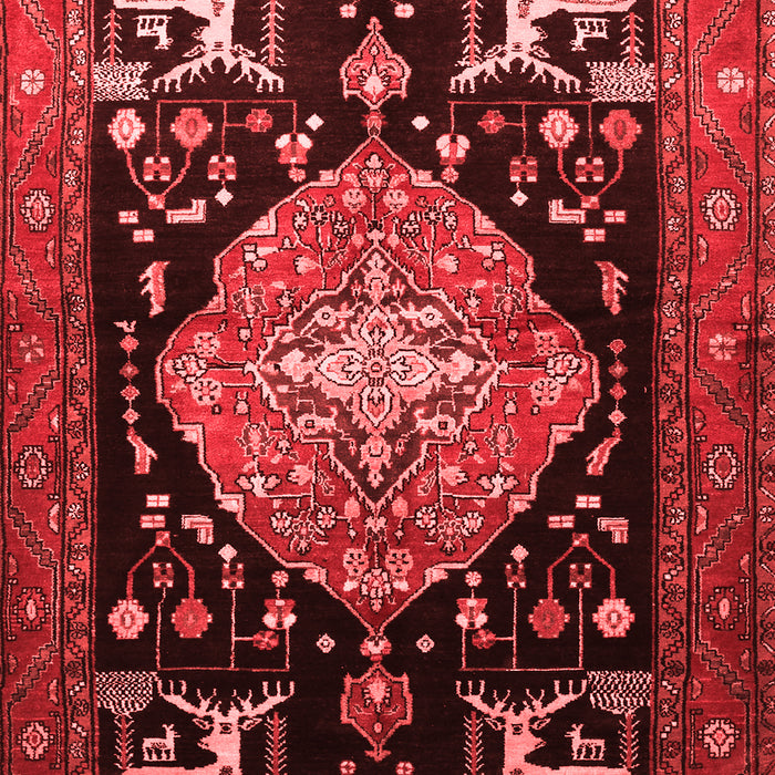 Machine Washable Animal Red Traditional Rug, wshtr1110red
