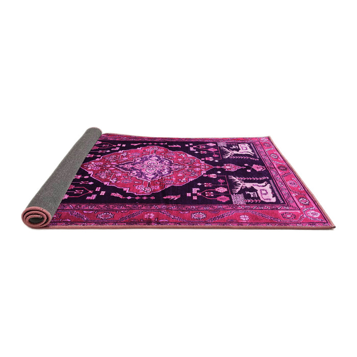 Sideview of Animal Pink Traditional Rug, tr1110pnk