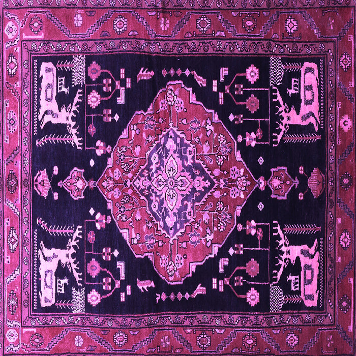 Square Machine Washable Animal Purple Traditional Area Rugs, wshtr1110pur