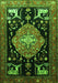 Animal Green Traditional Rug, tr1110grn