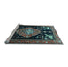 Sideview of Machine Washable Animal Light Blue Traditional Rug, wshtr1110lblu