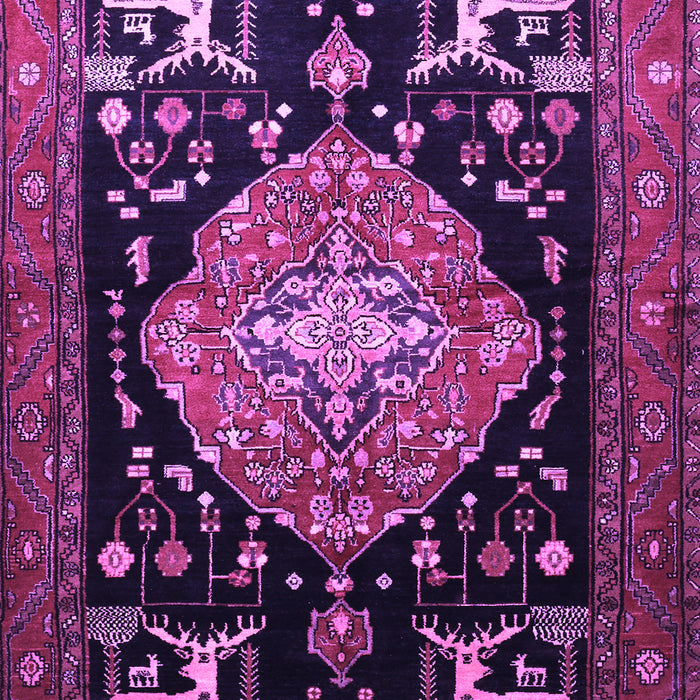 Machine Washable Animal Purple Traditional Area Rugs, wshtr1110pur
