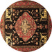 Round Machine Washable Animal Brown Traditional Rug, wshtr1110brn