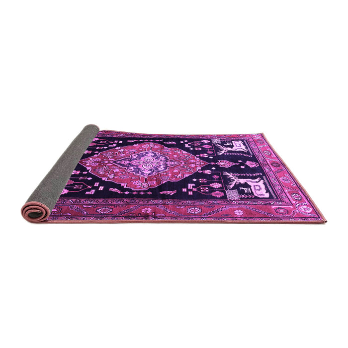 Sideview of Animal Purple Traditional Rug, tr1110pur