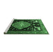 Sideview of Machine Washable Animal Emerald Green Traditional Area Rugs, wshtr1110emgrn