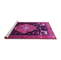 Sideview of Machine Washable Animal Pink Traditional Rug, wshtr1110pnk