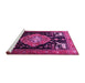 Sideview of Machine Washable Animal Pink Traditional Rug, wshtr1110pnk