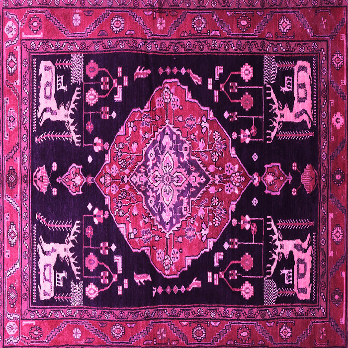 Square Machine Washable Animal Pink Traditional Rug, wshtr1110pnk