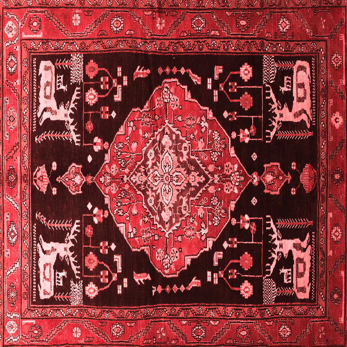 Machine Washable Animal Red Traditional Rug, wshtr1110red