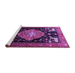 Sideview of Machine Washable Animal Purple Traditional Area Rugs, wshtr1110pur