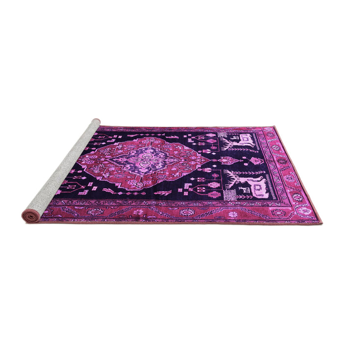 Sideview of Machine Washable Animal Purple Traditional Area Rugs, wshtr1110pur