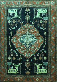 Animal Turquoise Traditional Rug, tr1110turq