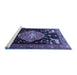 Sideview of Machine Washable Animal Blue Traditional Rug, wshtr1110blu