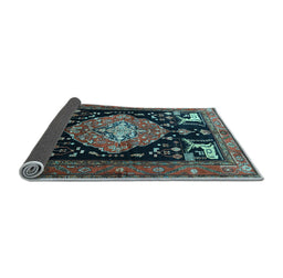 Sideview of Animal Light Blue Traditional Rug, tr1110lblu