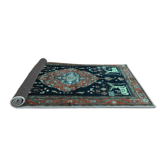 Sideview of Animal Light Blue Traditional Rug, tr1110lblu