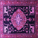 Square Animal Purple Traditional Rug, tr1110pur