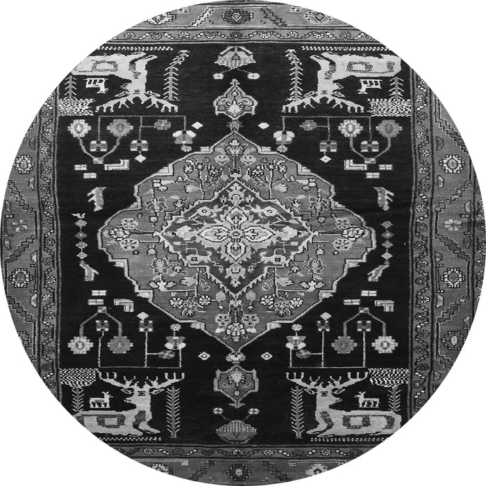 Machine Washable Animal Gray Traditional Rug, wshtr1110gry