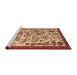 Sideview of Machine Washable Traditional Tomato Red Rug, wshtr1111