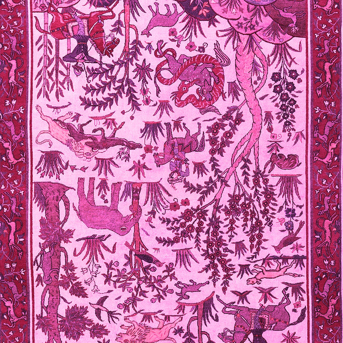 Machine Washable Animal Pink Traditional Rug, wshtr1111pnk