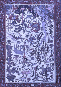 Animal Blue Traditional Rug, tr1111blu