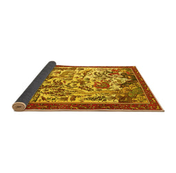 Sideview of Animal Yellow Traditional Rug, tr1111yw