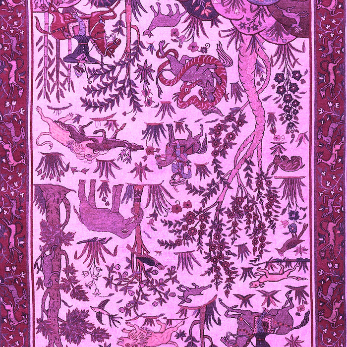 Machine Washable Animal Purple Traditional Area Rugs, wshtr1111pur