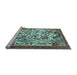 Sideview of Machine Washable Animal Light Blue Traditional Rug, wshtr1111lblu