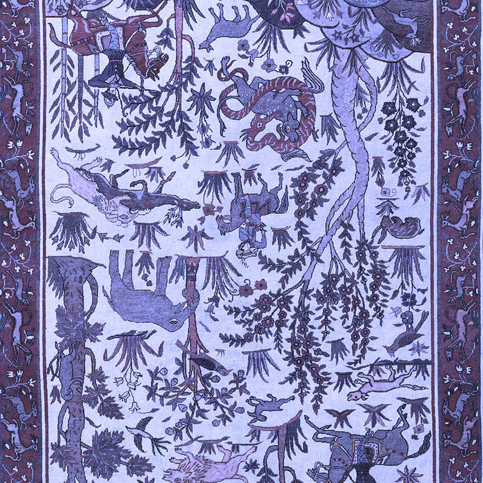 Animal Blue Traditional Rug, tr1111blu