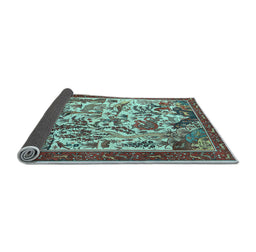 Sideview of Animal Light Blue Traditional Rug, tr1111lblu