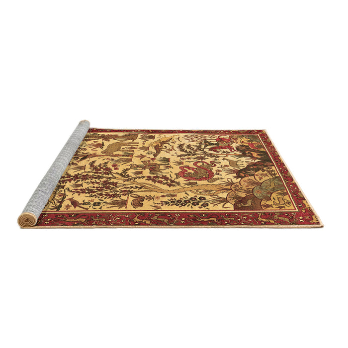 Sideview of Machine Washable Animal Brown Traditional Rug, wshtr1111brn
