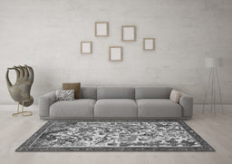 Machine Washable Animal Gray Traditional Rug in a Living Room,, wshtr1111gry