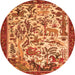 Square Animal Orange Traditional Rug, tr1111org