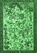 Machine Washable Animal Emerald Green Traditional Area Rugs, wshtr1111emgrn