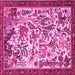 Square Animal Pink Traditional Rug, tr1111pnk