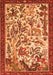 Serging Thickness of Machine Washable Animal Orange Traditional Area Rugs, wshtr1111org