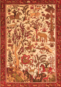 Animal Orange Traditional Rug, tr1111org