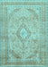 Medallion Light Blue Traditional Rug, tr1112lblu