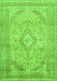 Serging Thickness of Machine Washable Medallion Green Traditional Area Rugs, wshtr1112grn