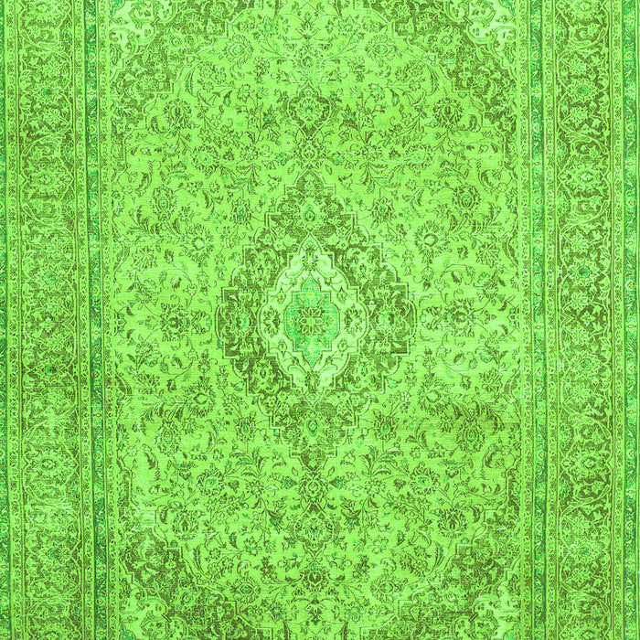 Serging Thickness of Machine Washable Medallion Green Traditional Area Rugs, wshtr1112grn