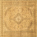 Square Medallion Brown Traditional Rug, tr1112brn