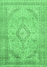 Medallion Emerald Green Traditional Rug, tr1112emgrn