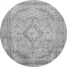 Square Medallion Gray Traditional Rug, tr1112gry