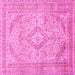 Square Medallion Pink Traditional Rug, tr1112pnk