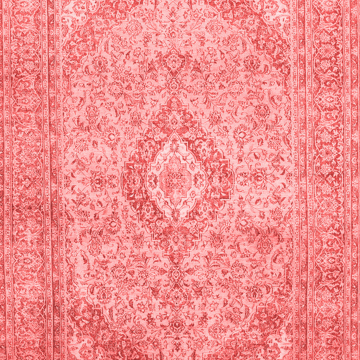 Machine Washable Medallion Red Traditional Rug, wshtr1112red