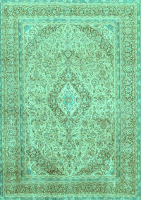 Medallion Turquoise Traditional Rug, tr1112turq